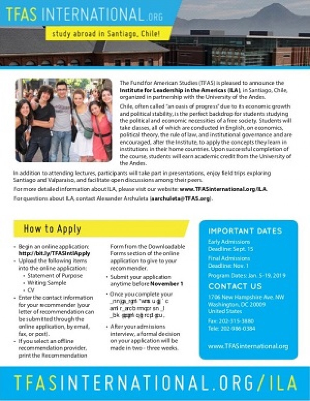 Scholarship Opportunity: Leadership and International Affairs in Chile